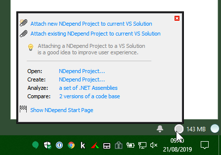 NDepend - Wizard di creazione/caricamento progetto